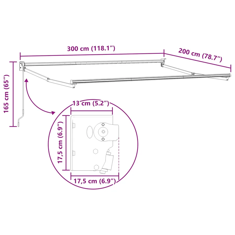 Auvent rétractable Gris clair 3 x 2 m - 8