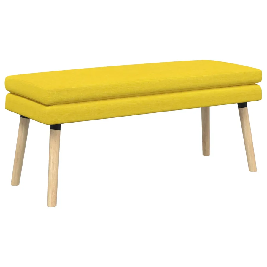 Banc à double couche Jaune clair 110 x 40 x 47 cm Tissu - 2