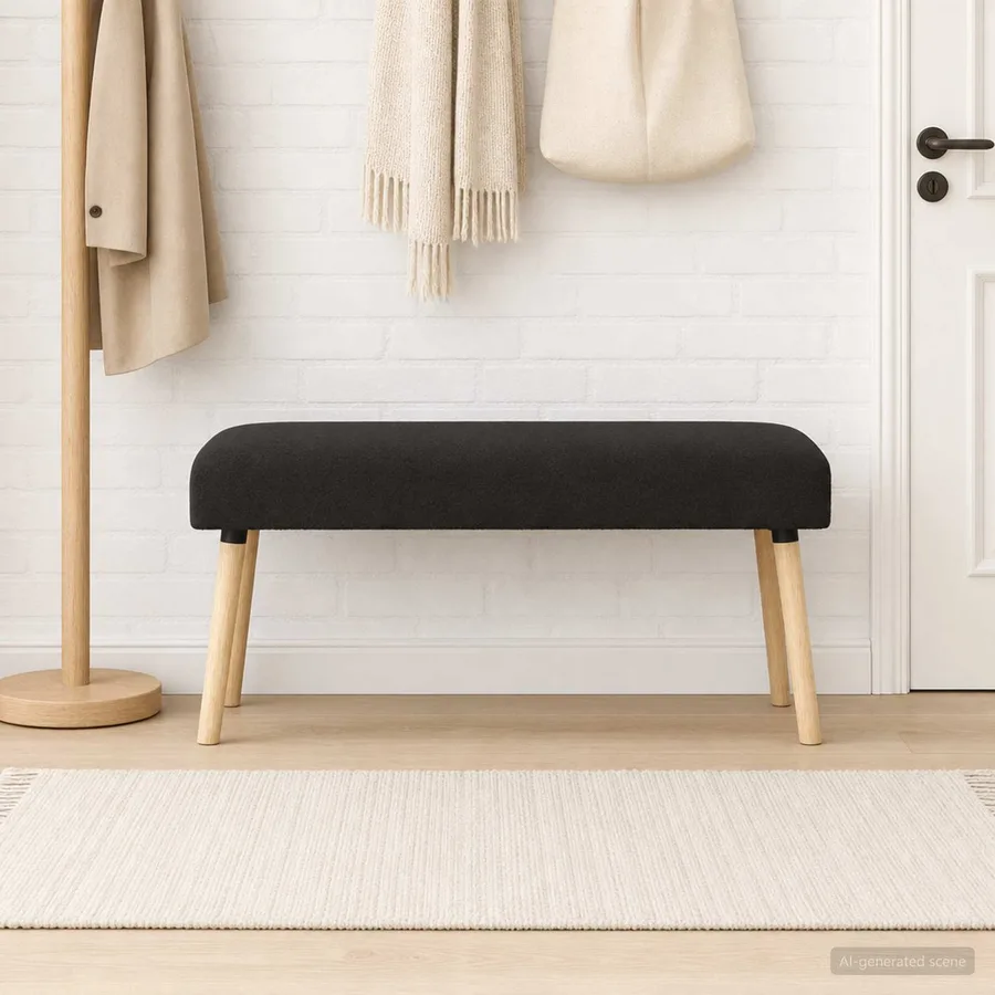 banc Uni Noir 110 x 40 x 46 cm Bouclé - 4