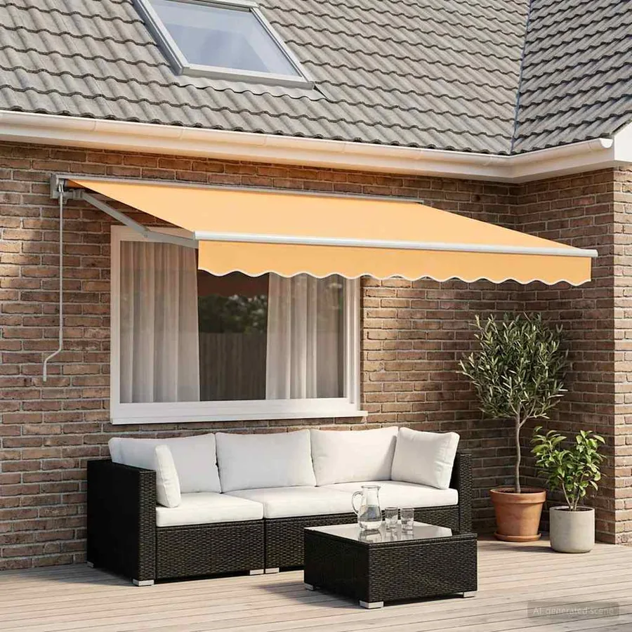 Auvent rétractable manuel Sable 3,5 x 2,5 m