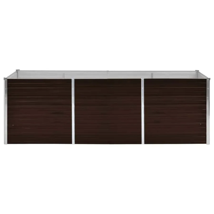 Lit surélevé de jardin Marron 240x80x77 cm Acier galvanisé - 4