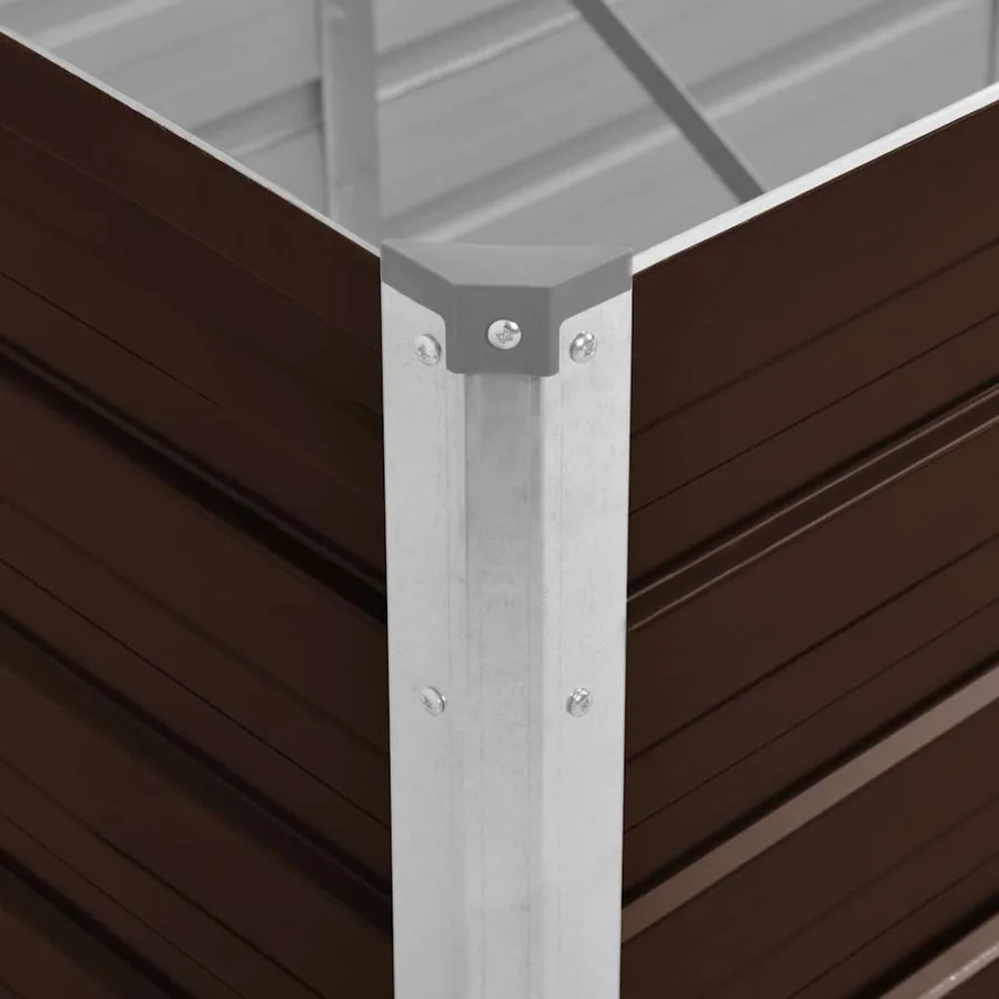 Lit surélevé de jardin Marron 240x80x77 cm Acier galvanisé - 6