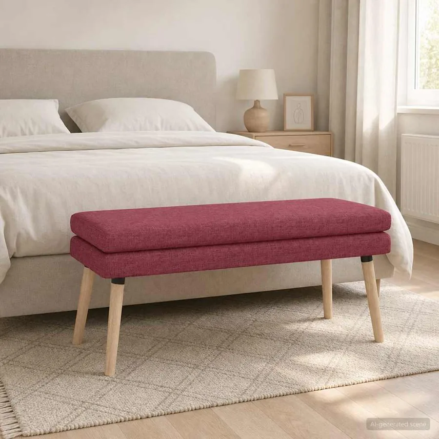 Banc à double couche Bordeaux 110 x 40 x 47 cm Tissu