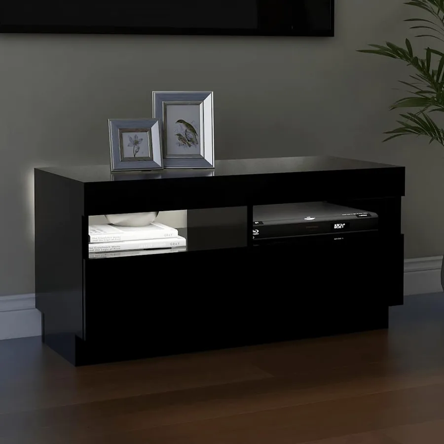 Meuble TV avec lumières LED noir 80x35x40 cm - 5