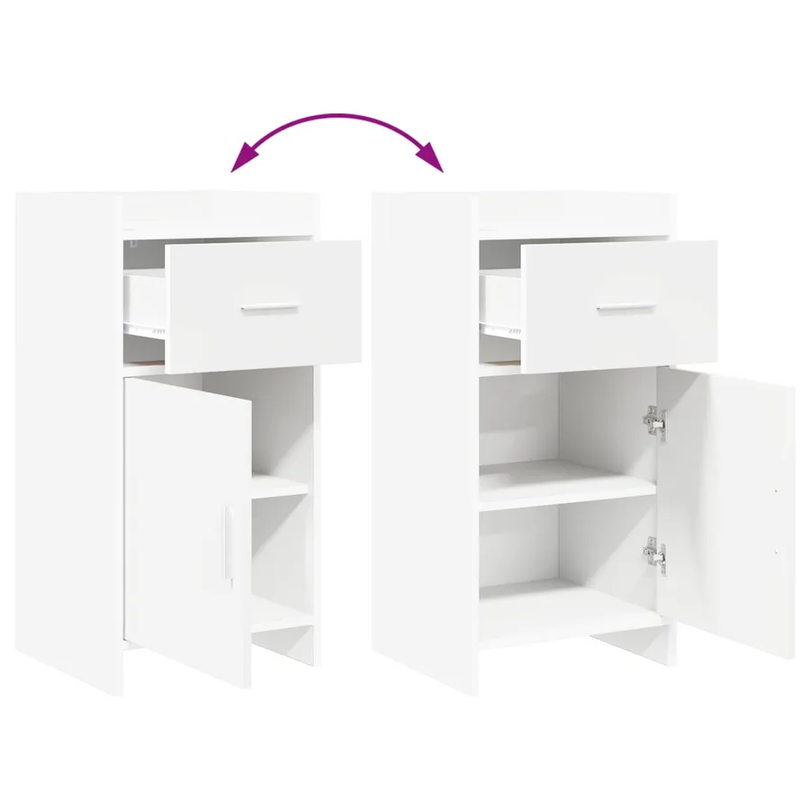 Buffet Blanc 40 x 36 x 80 cm Bois d'ingénierie - 9