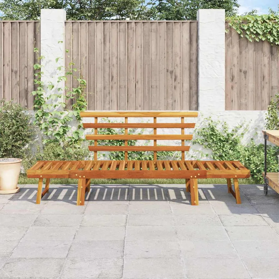 Banc de jardin 2-en-1 190 cm Bois solide d'acacia - 3