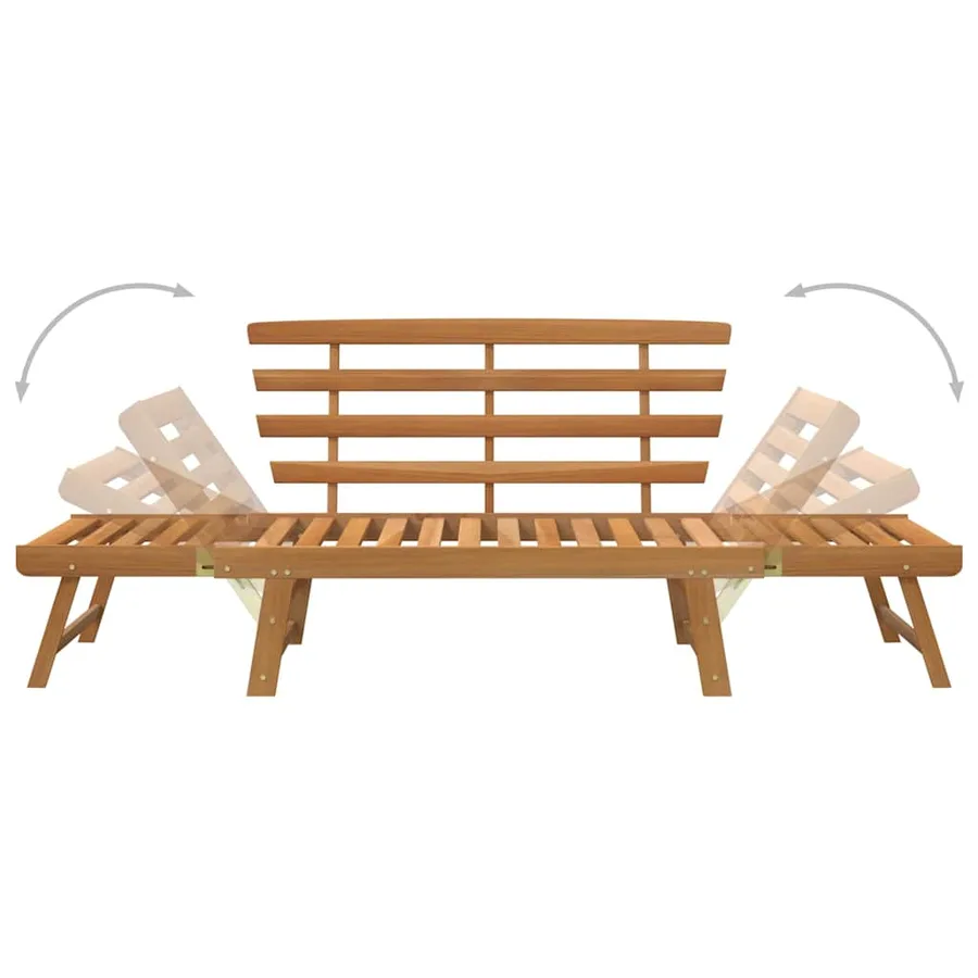 Banc de jardin 2-en-1 190 cm Bois solide d'acacia - 9