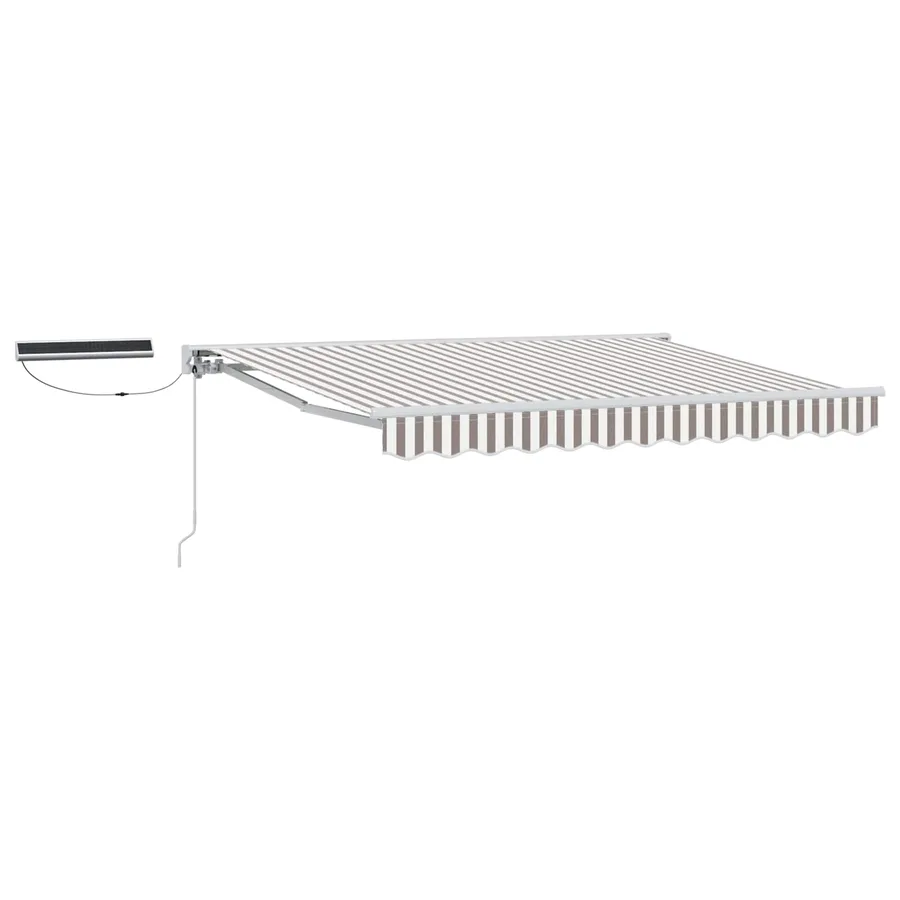 Auvent rétractable électrique Gris clair et blanc 5 x 3 m - 2