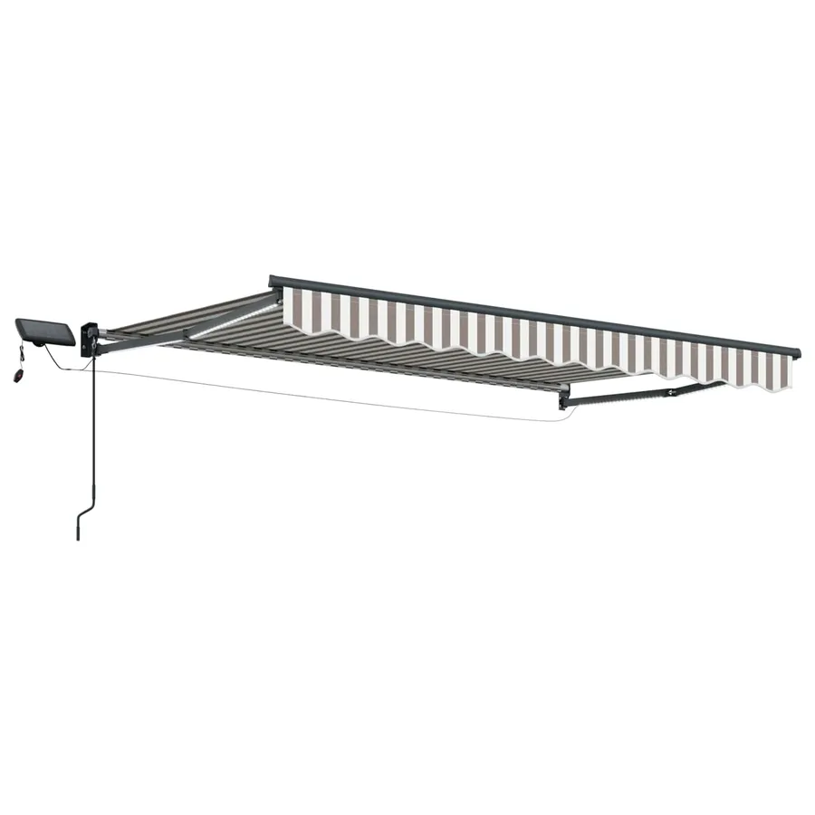 Store rétractable manuel avec LEDs Gris clair et blanc - 2
