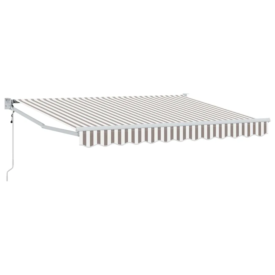 Auvent rétractable Gris clair et blanc 5 x 3 m - 2