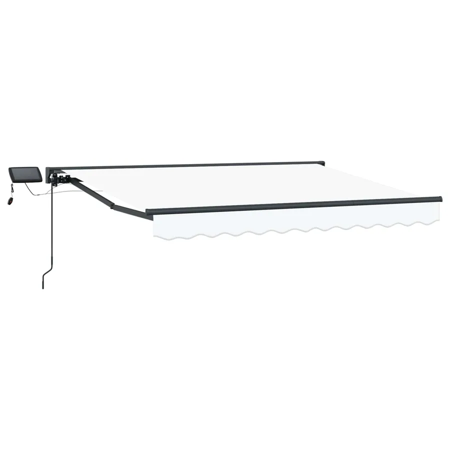 Cadre de store manuel avec LEDs Blanc et anthracite 3 x 2 m - 2