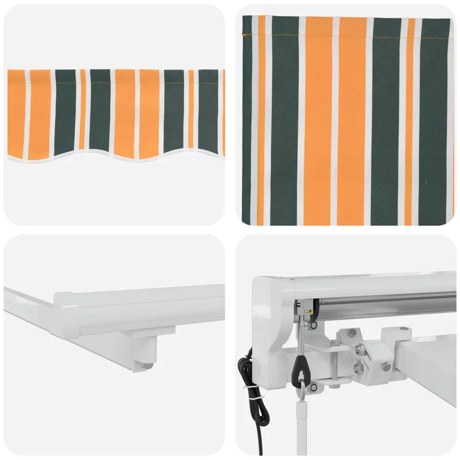 Auvent rétractable électrique Vert, Jaune, Blanc 2,5 x 2 m - 9