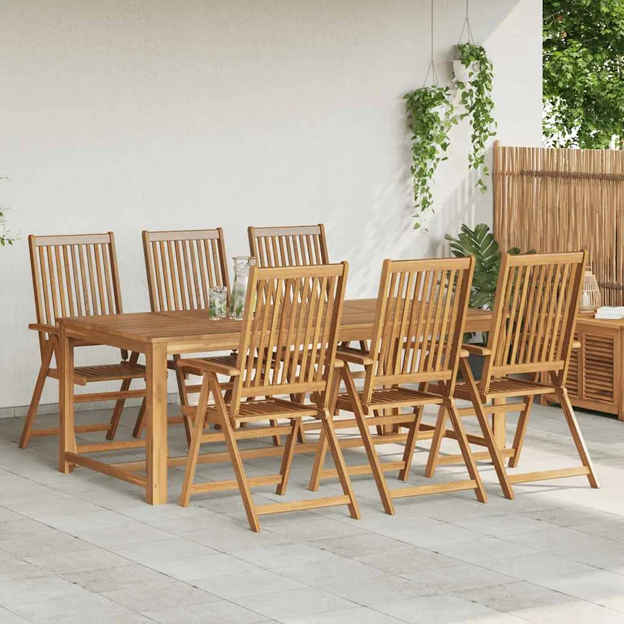 Chaises pliables de jardin lot de 6 Bois d'acacia solide - 2