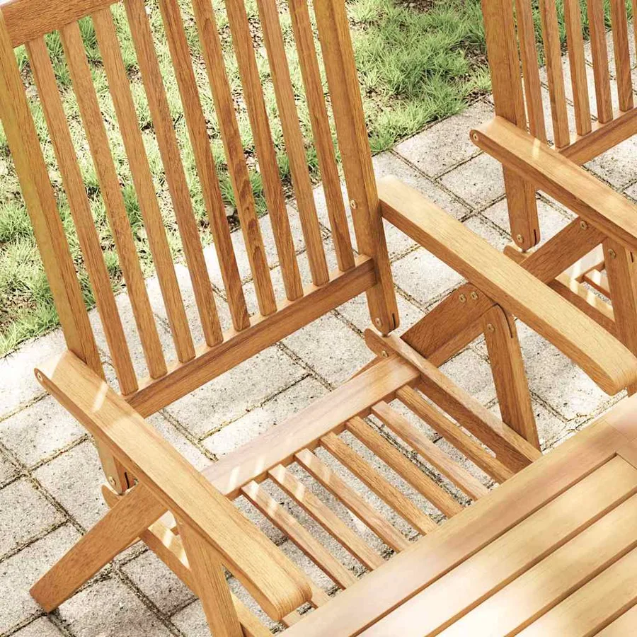 Chaises pliables de jardin lot de 6 Bois d'acacia solide - 4