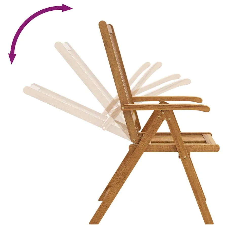 Chaises pliables de jardin lot de 6 Bois d'acacia solide - 9