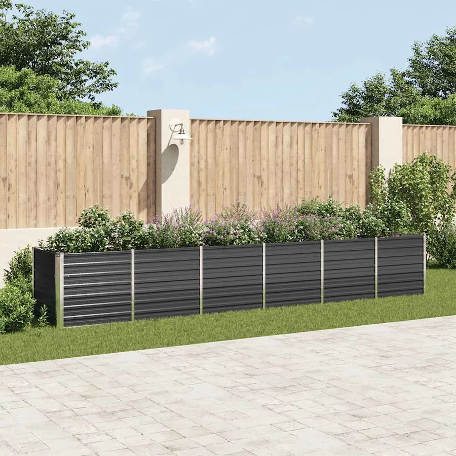Lit surélevé de jardin Acier galvanisé 480x80x77 cm Anthracite