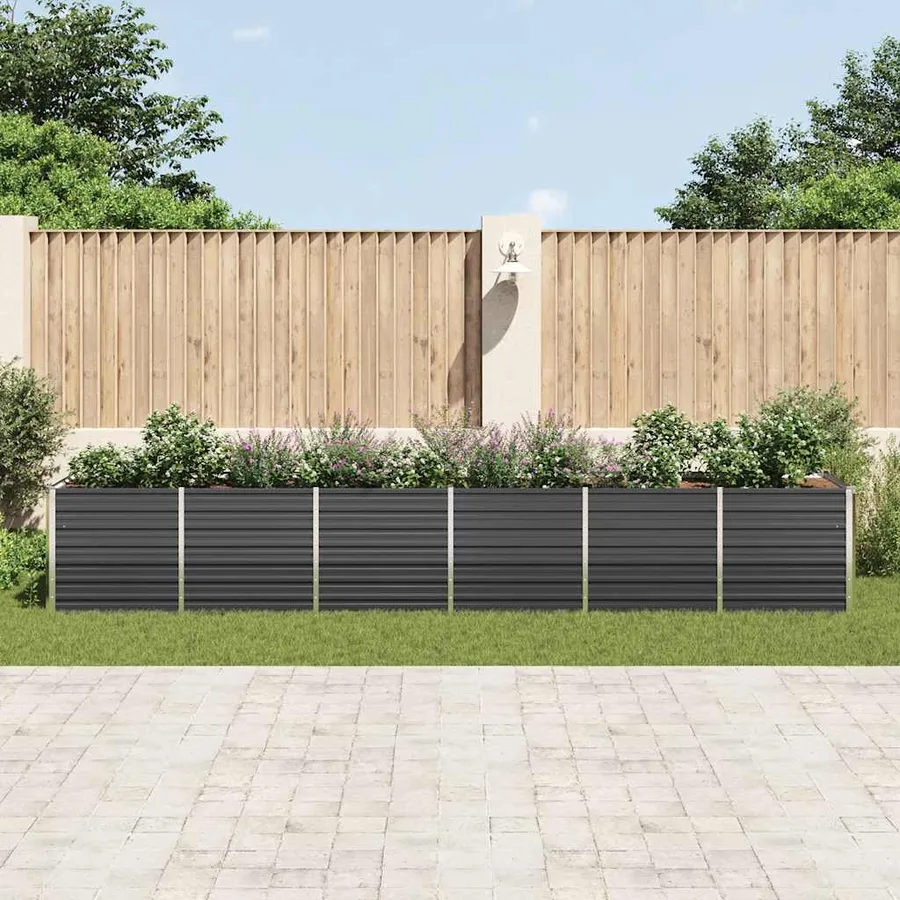 Lit surélevé de jardin Acier galvanisé 480x80x77 cm Anthracite - 3