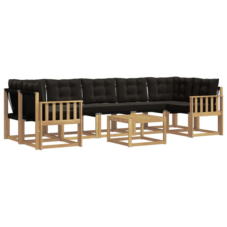 Ensemble de canapés d'extérieur 8 pcs Blanc et noir - 2
