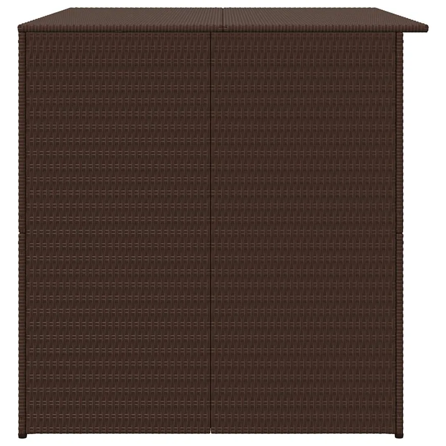 Boîte de stockage de jardin marron 150x100x100cm Résine tressée - 7