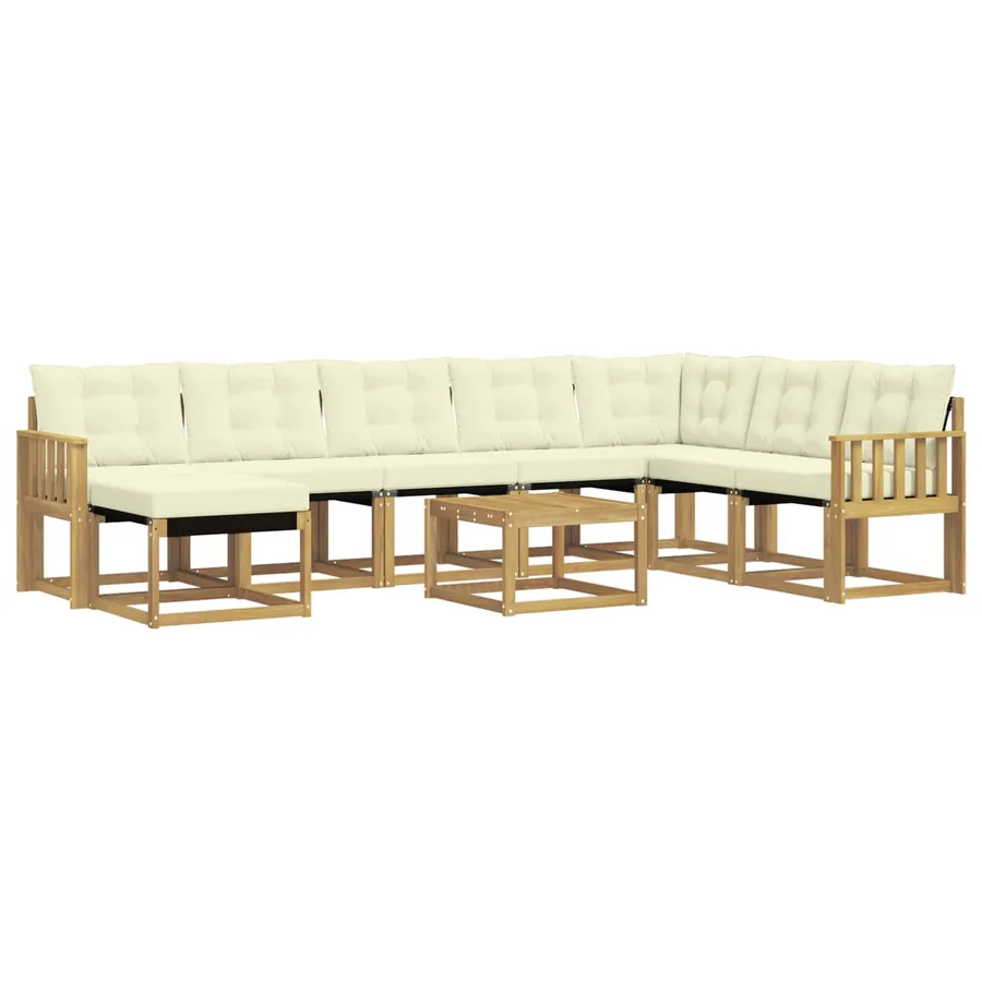 Ensemble de canapés d'extérieur 9 pcs Blanc et crème - 2