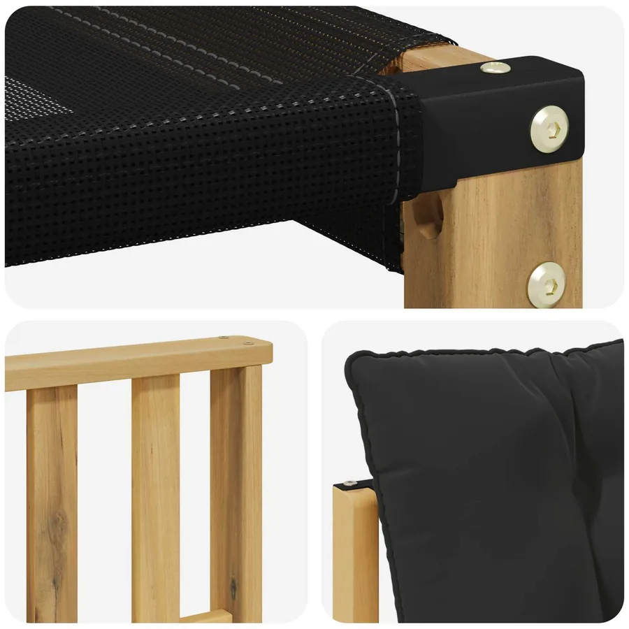 Ensemble de canapés d'extérieur 5 pcs Blanc et noir - 7