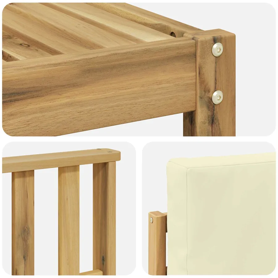 Ensemble de canapés d'extérieur 7 pcs Blanc et crème Polyester - 6