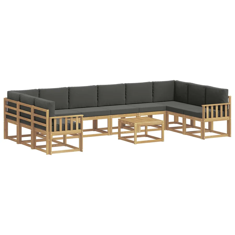 Ensemble de canapés d'extérieur 11 pcs Blanc et anthracite - 2