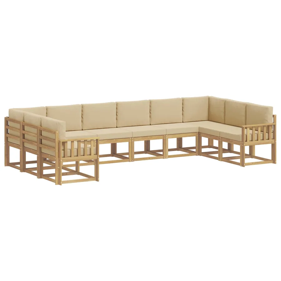 Ensemble de canapés d'extérieur 10 pcs Blanc et Beige - 2