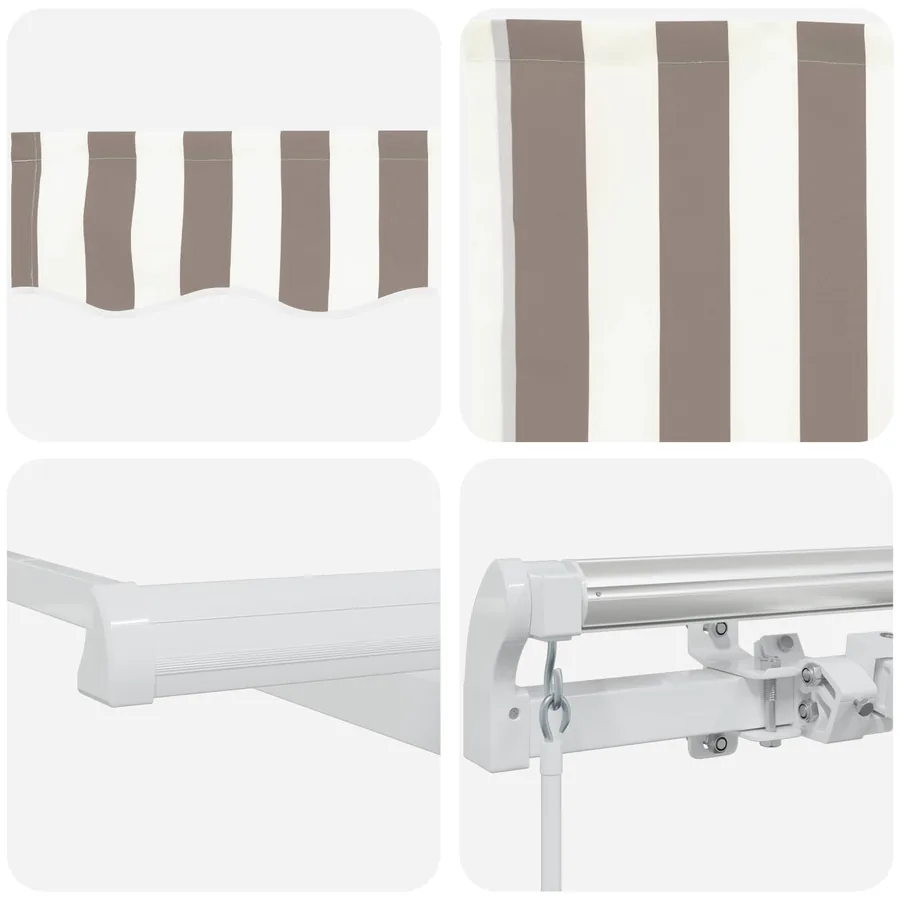 Auvent rétractable Gris clair et blanc 450 × 350 cm - 4