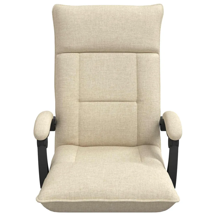 Fauteuil de sol ajustable Crème Tissu - 4