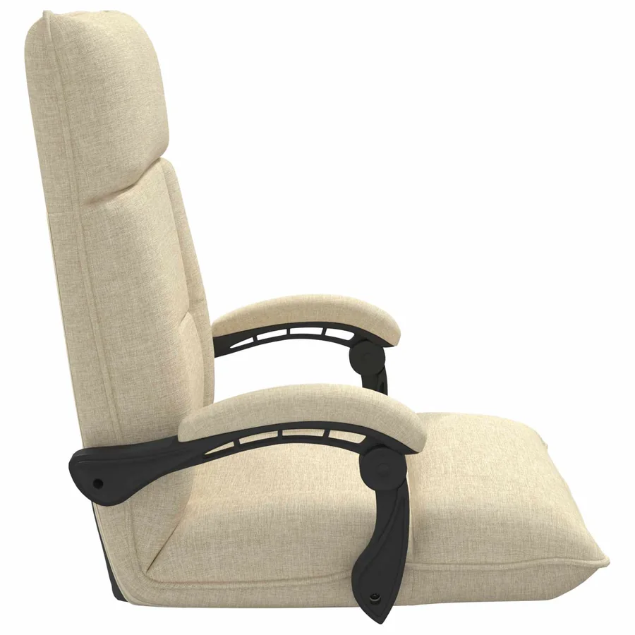 Fauteuil de sol ajustable Crème Tissu - 5