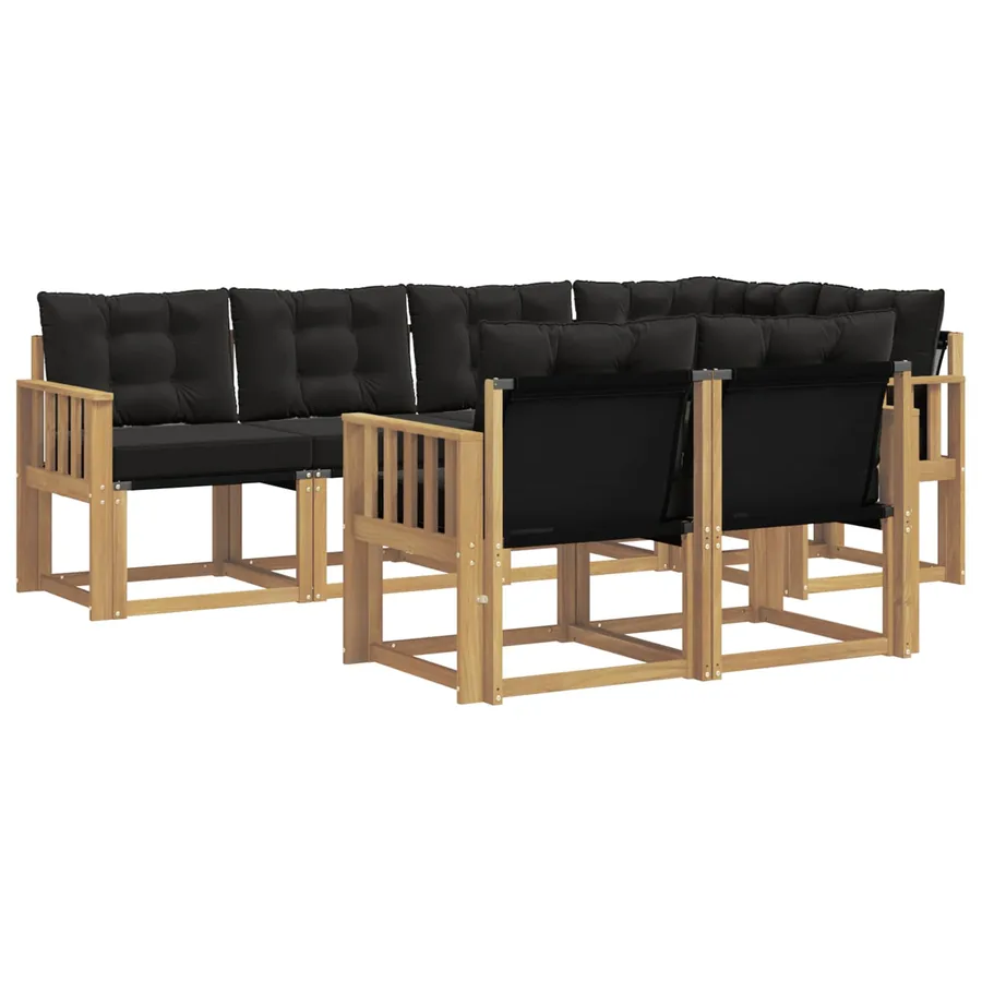 Ensemble de canapés d'extérieur 7 pcs Blanc et noir - 2