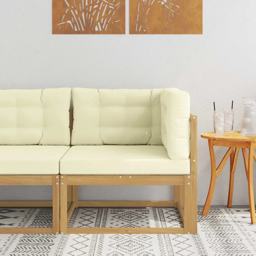 Canapé d'angle extérieur Polyester Blanc