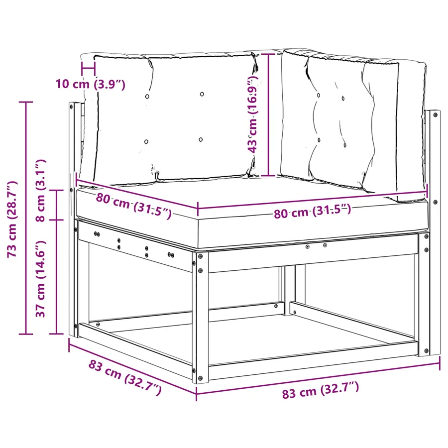Canapé d'angle extérieur Polyester Blanc - 7