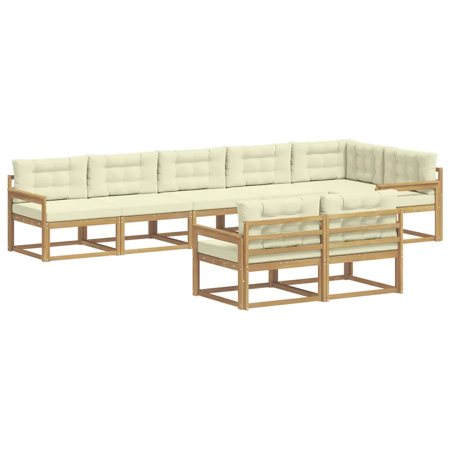 Ensemble de canapés d'extérieur 6 pc Blanc et crème Polyester - 2