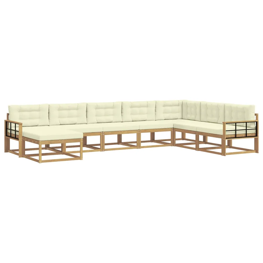 Ensemble de canapés d'extérieur 8 pcs Blanc et crème - 2