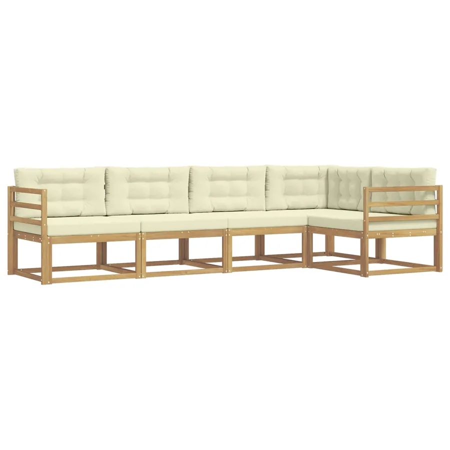 Ensemble de canapés d'extérieur 4 pcs Blanc et crème Polyester - 2