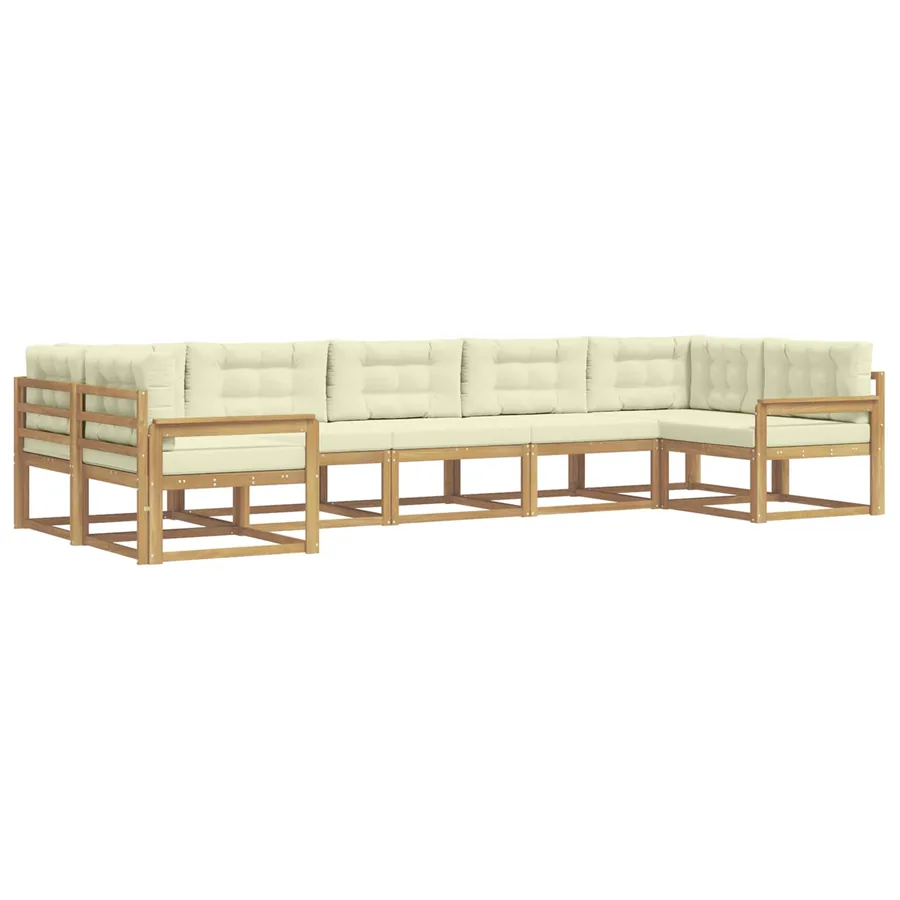 Ensemble de canapés d'extérieur 7 pcs Blanc et crème - 2