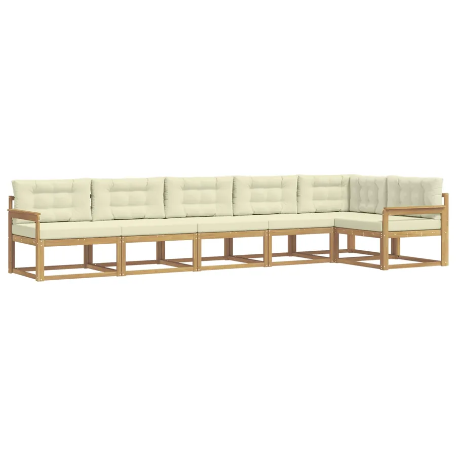 Ensemble de canapés d'extérieur 4 pcs Blanc et crème Polyester - 2