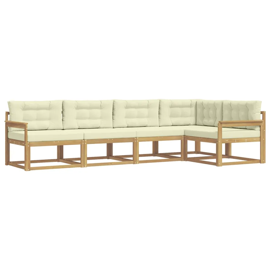 Ensemble de canapés d'extérieur 4 pcs Blanc et crème Polyester - 2