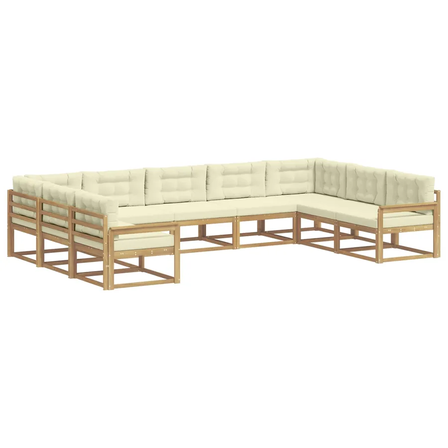 Ensemble de canapés d'extérieur 9 pcs Blanc et crème - 2