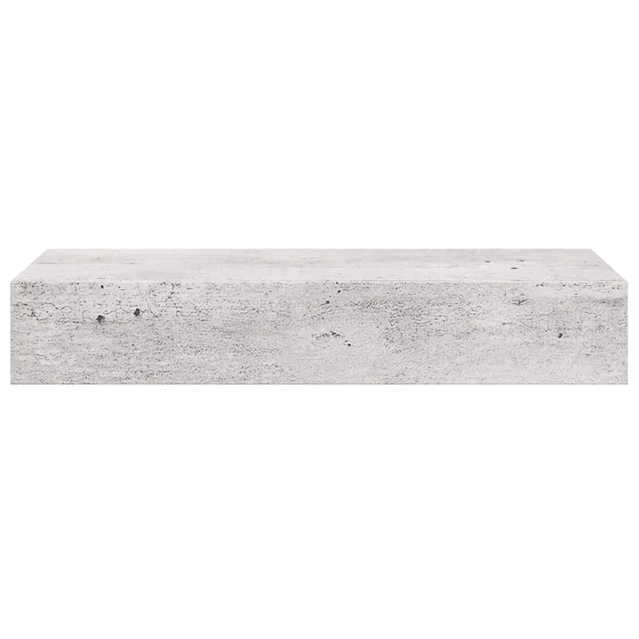 Étagères à tiroir murales 2 pcs Gris béton 60x23,5x10 cm MDF - 7