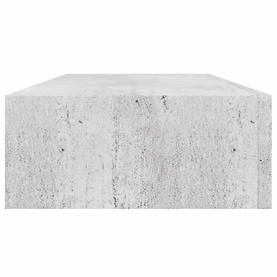 Étagères à tiroir murales 2 pcs Gris béton 60x23,5x10 cm MDF - 8