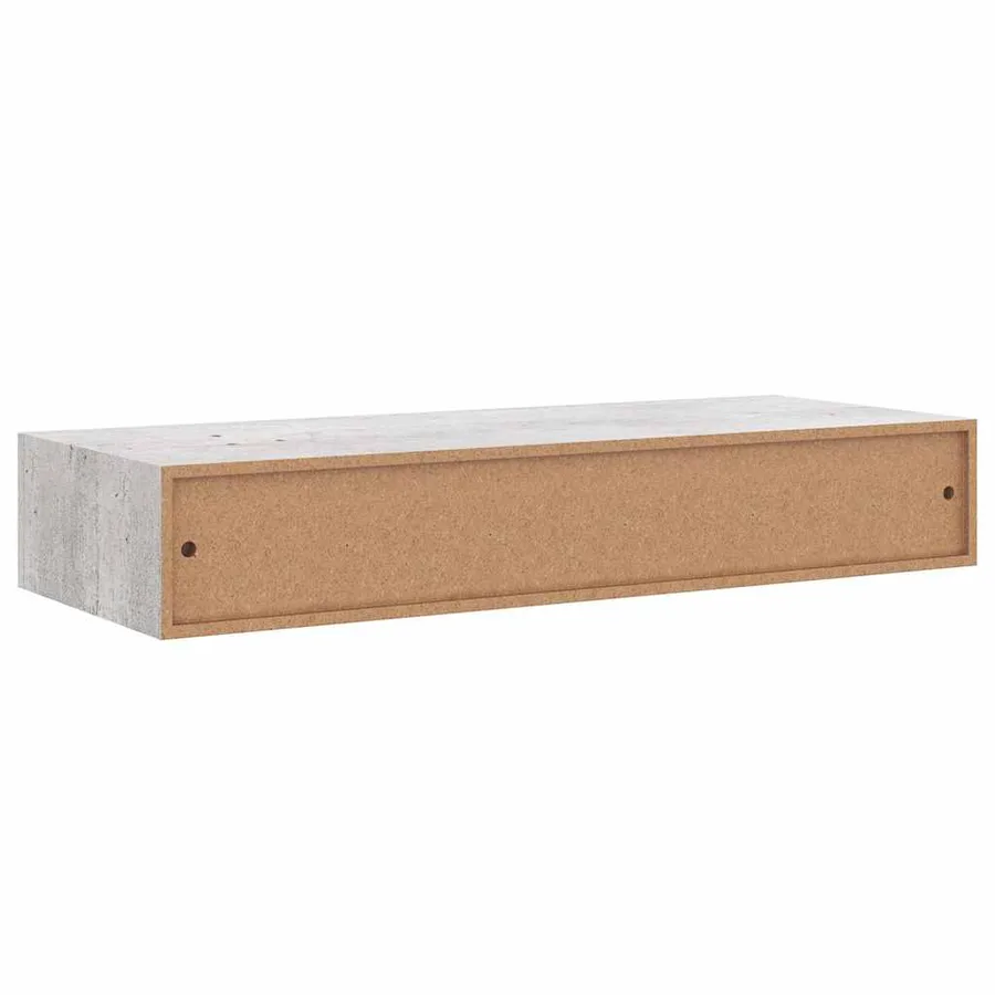Étagères à tiroir murales 2 pcs Gris béton 60x23,5x10 cm MDF - 9