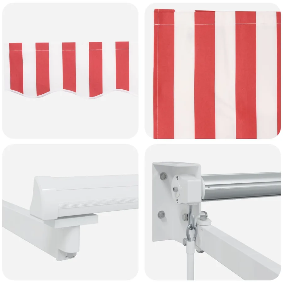 Auvent rétractable Rouge et Blanc 2,5 x 2 m - 7