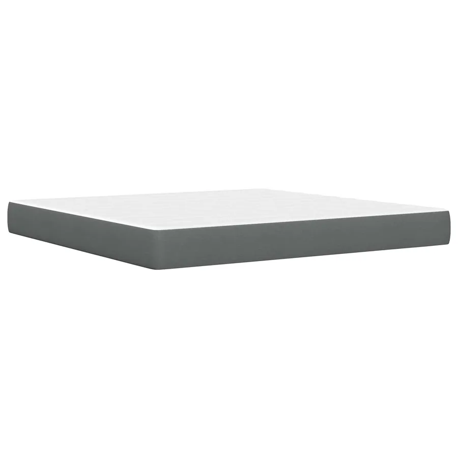 Cadre de lit avec matelas Gris foncé tissu - 5
