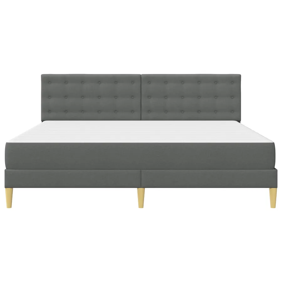 Cadre de lit avec matelas Gris foncé tissu - 6