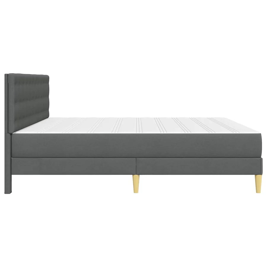 Cadre de lit avec matelas Gris foncé tissu - 7