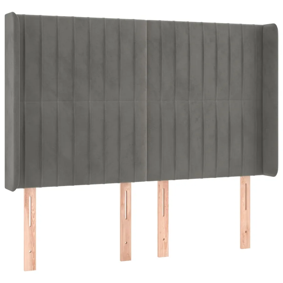 Tête de lit à LED Gris clair 147x16x118/128 cm Velours - 3