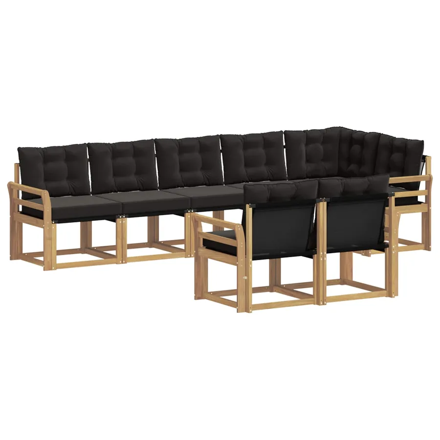 Ensemble de canapés d'extérieur 8 pcs Blanc et noir - 2